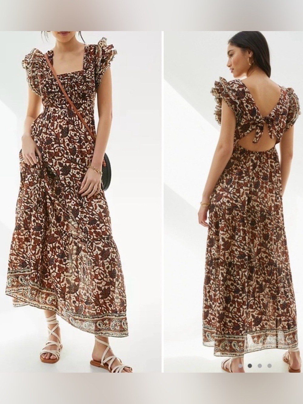 Anthropologie Love the lable Mirabelle Ruffled Maxi Dress size M